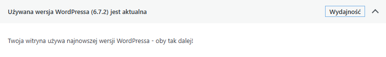 Aktualizacja WordPress do najnowszej wersji. 