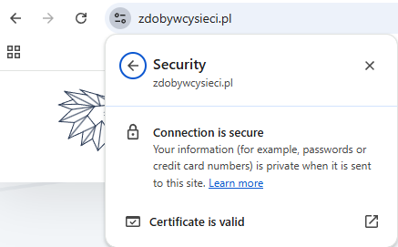 Aktywny certyfikat SSL.