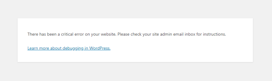Błąd krytyczny WordPress.
