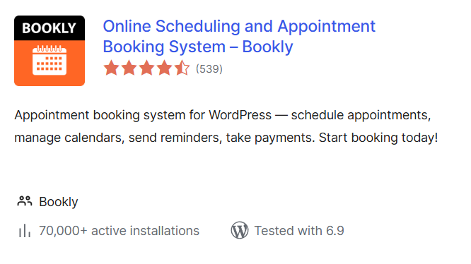 Bookly – stabilna wtyczka rezerwacyjna WordPress.