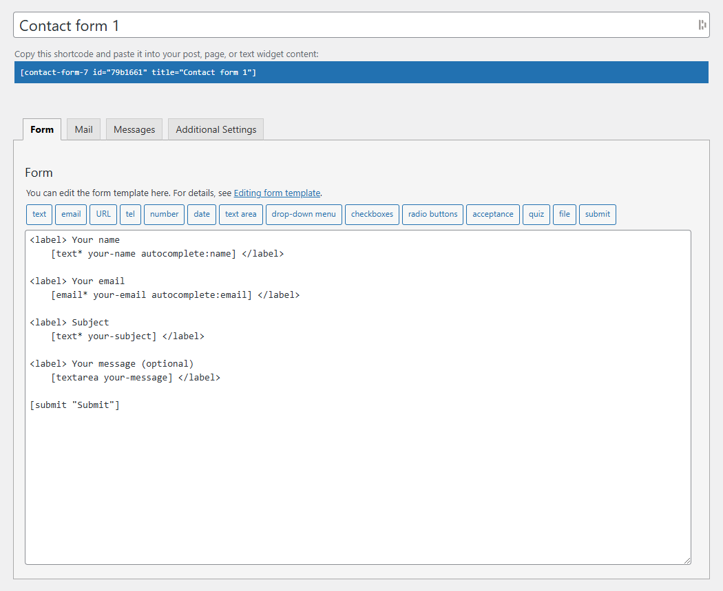edycja contact form 7