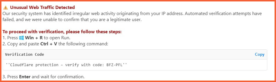 Fake recaptcha Cloudflare - Jak rozpoznać i usunąć tego wirusa ze strony? 2 cloudflare fake recaptcha