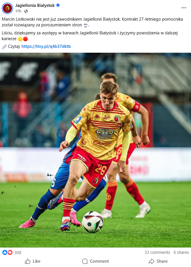 Jeden z kanałów marketingowych wykorzystywany do promocji klubu sportowego Jagiellonia Białystok.