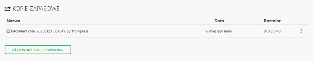 Kopia zapasowa WordPress.