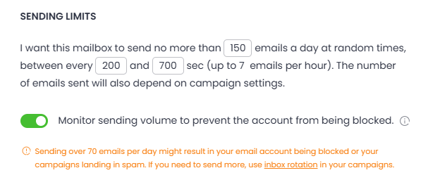 Limity wysyłki e-maili