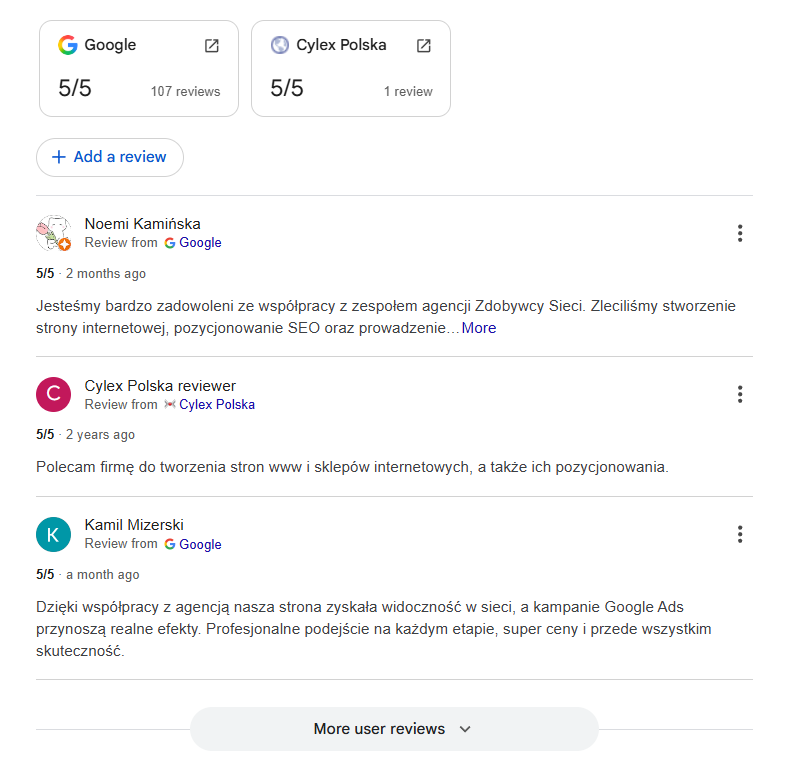 Jak pozycjonować wizytówkę Google? 9 Opinie w Google o Zdobywcach Sieci.