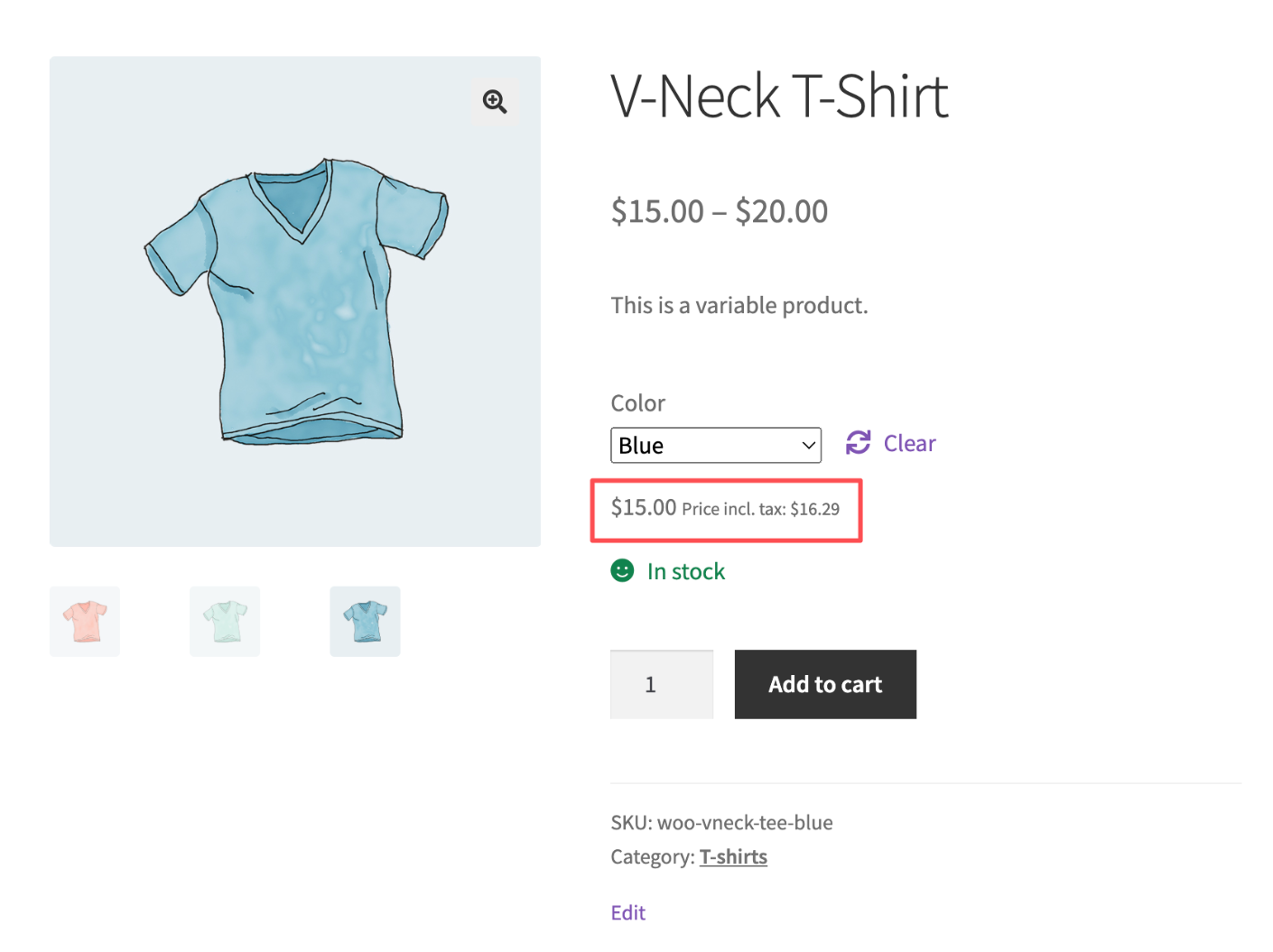 Jak założyć sklep internetowy na WordPress? Prosty poradnik 5 Prawidłowo skonfigurowany produkt WooCommerce. Źródło: www.woocommerce.com/document/setting-up-taxes-in-woocommerce