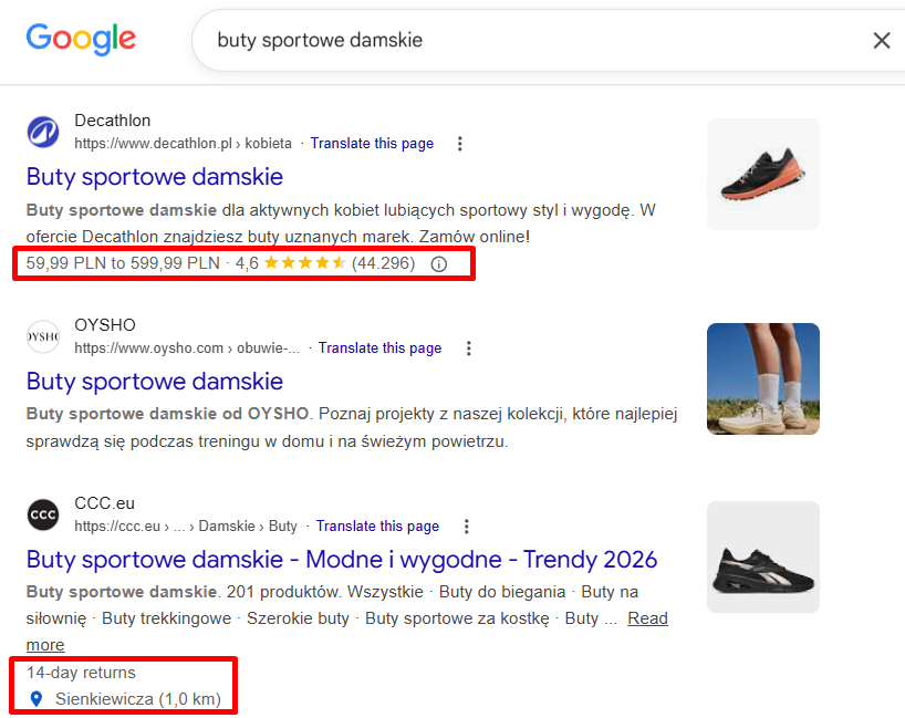 Jak założyć sklep internetowy na WordPress? Prosty poradnik 9 Przykład danych strukturalnych e-commerce.