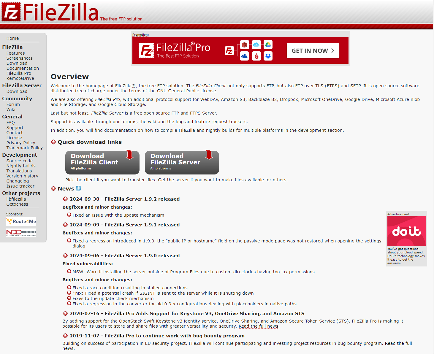 Tryb debugowania w WordPress – Jak włączyć? 2 Przykładowe FTP umożliwiające zalogowanie się do serwera. Źródło: www.filezilla-project.org