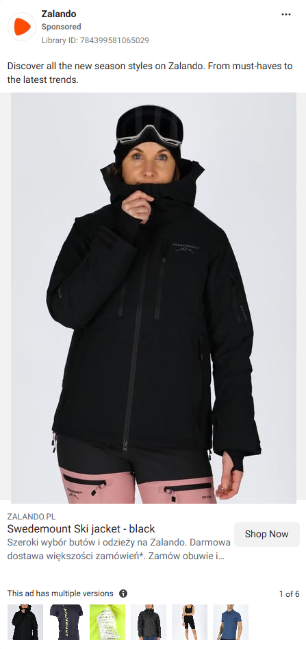 Spójna reklama Zalando – Facebook Ads.