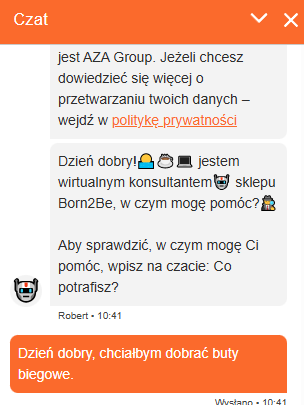 Testowanie chatbota w e-commerce.