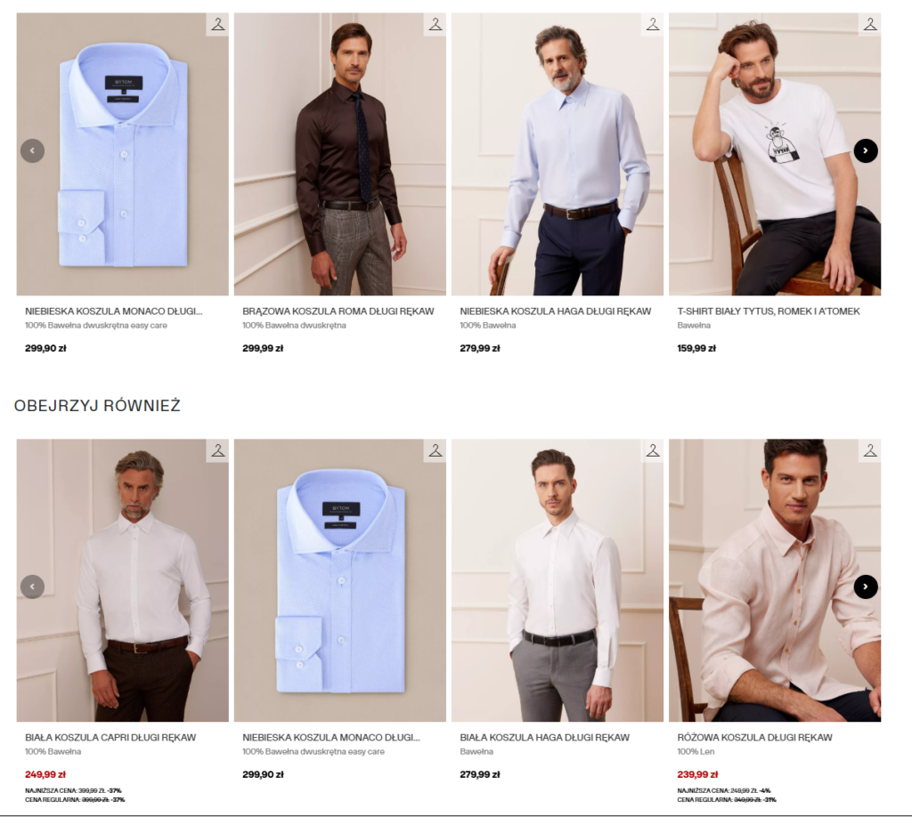 Użyteczne produktowe serie zdjęć w sklepie Bytom.