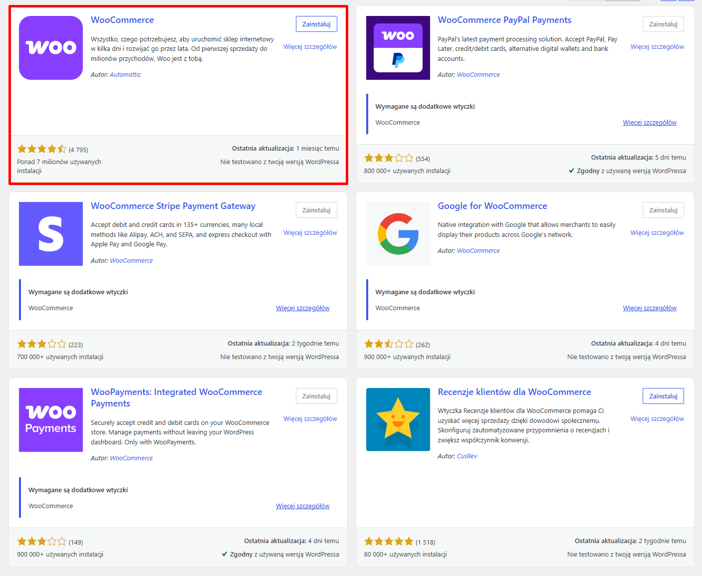 Jak założyć sklep internetowy na WordPress? Prosty poradnik 4 Wtyczka do WooCommerce.