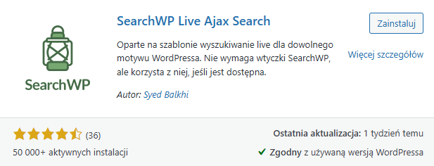 Wtyczka SearchWP.