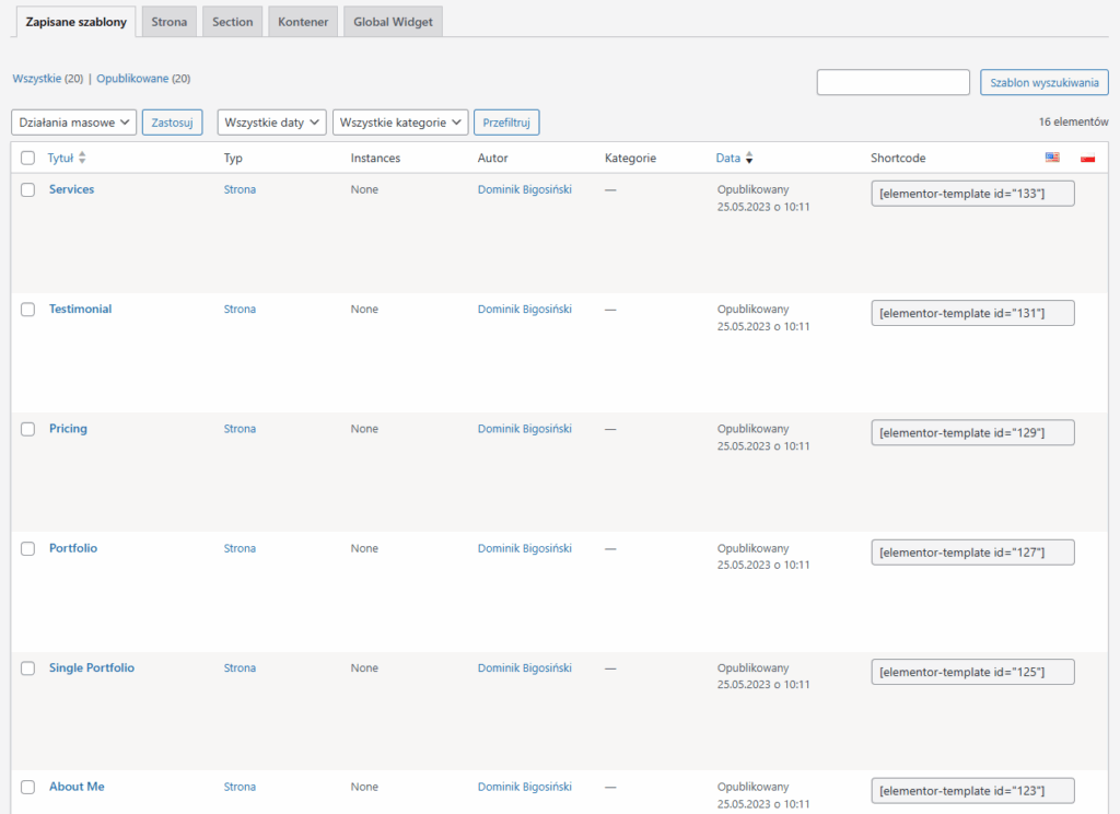 Wybór odpowiednich szablonów WordPress.