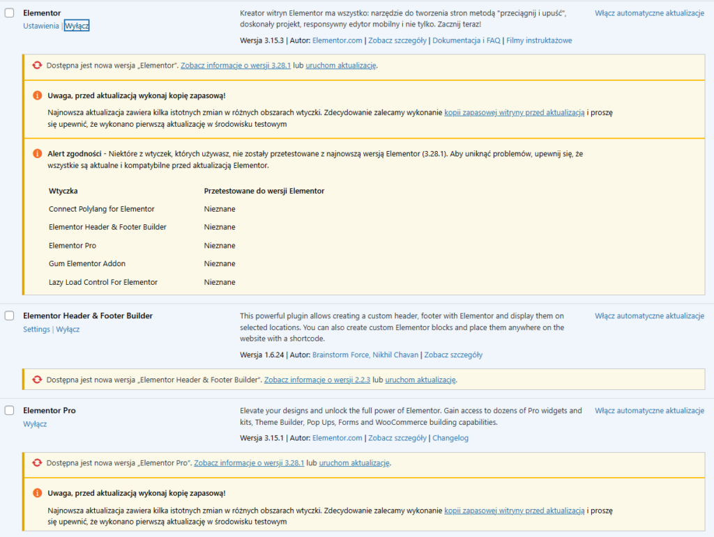 Wyłączanie problematycznych wtyczek WordPress.